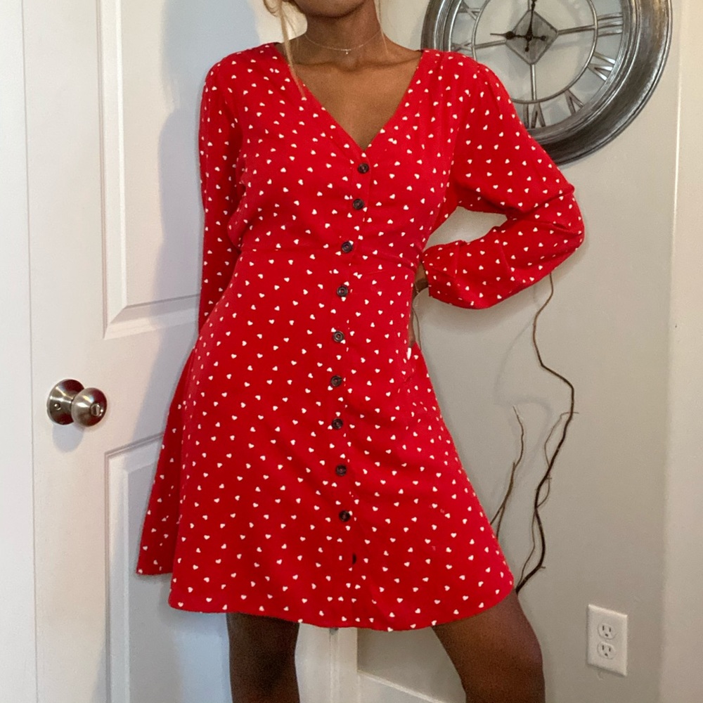 Cute polka dotted red dress